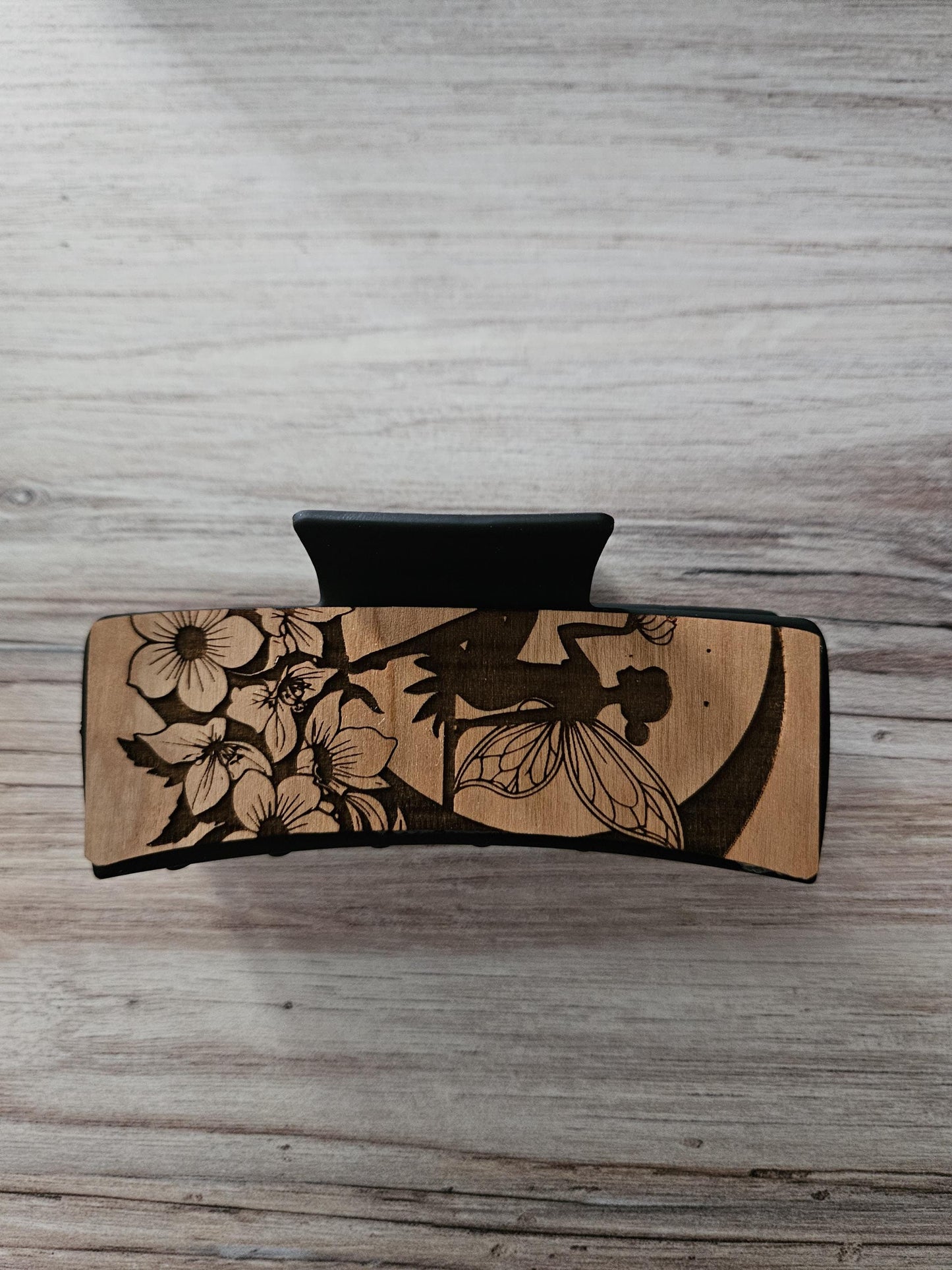 Lunar Fairy With Stars And Flowers 4.1" Hair Claw Clip