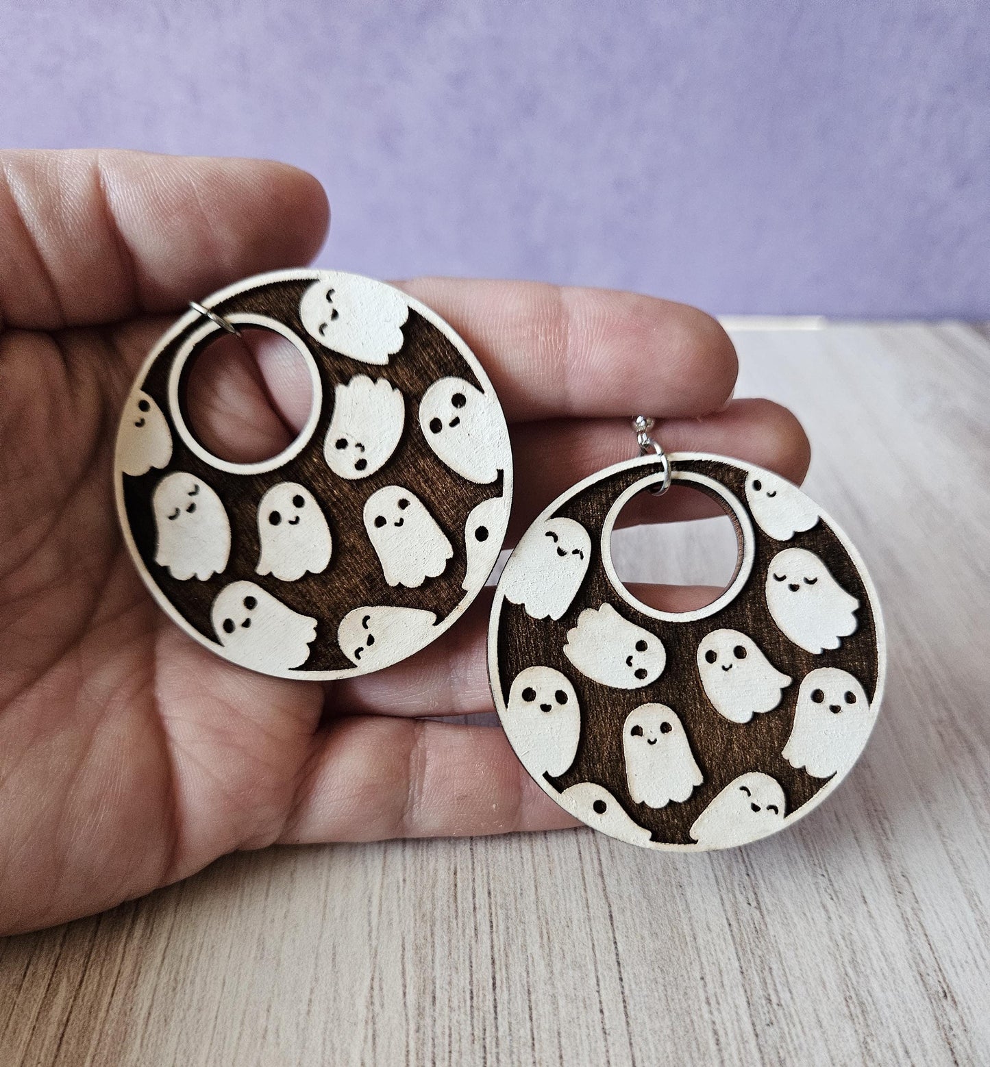 Engraved Ghosts Dangle Earrings