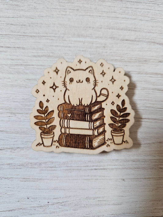 SECONDS Cat On Book Pile