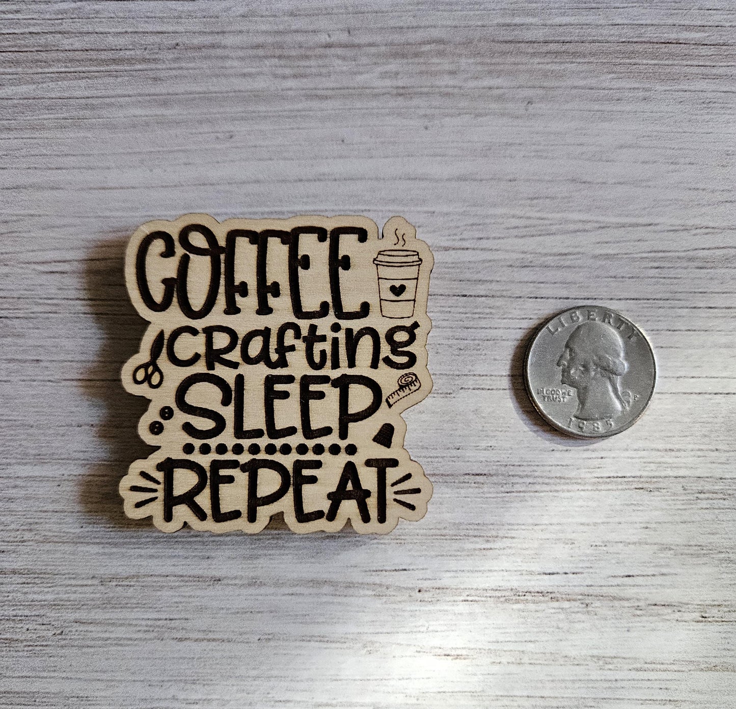 Coffee, Crafting, Sleep, Repeat Cover / Needle Minder