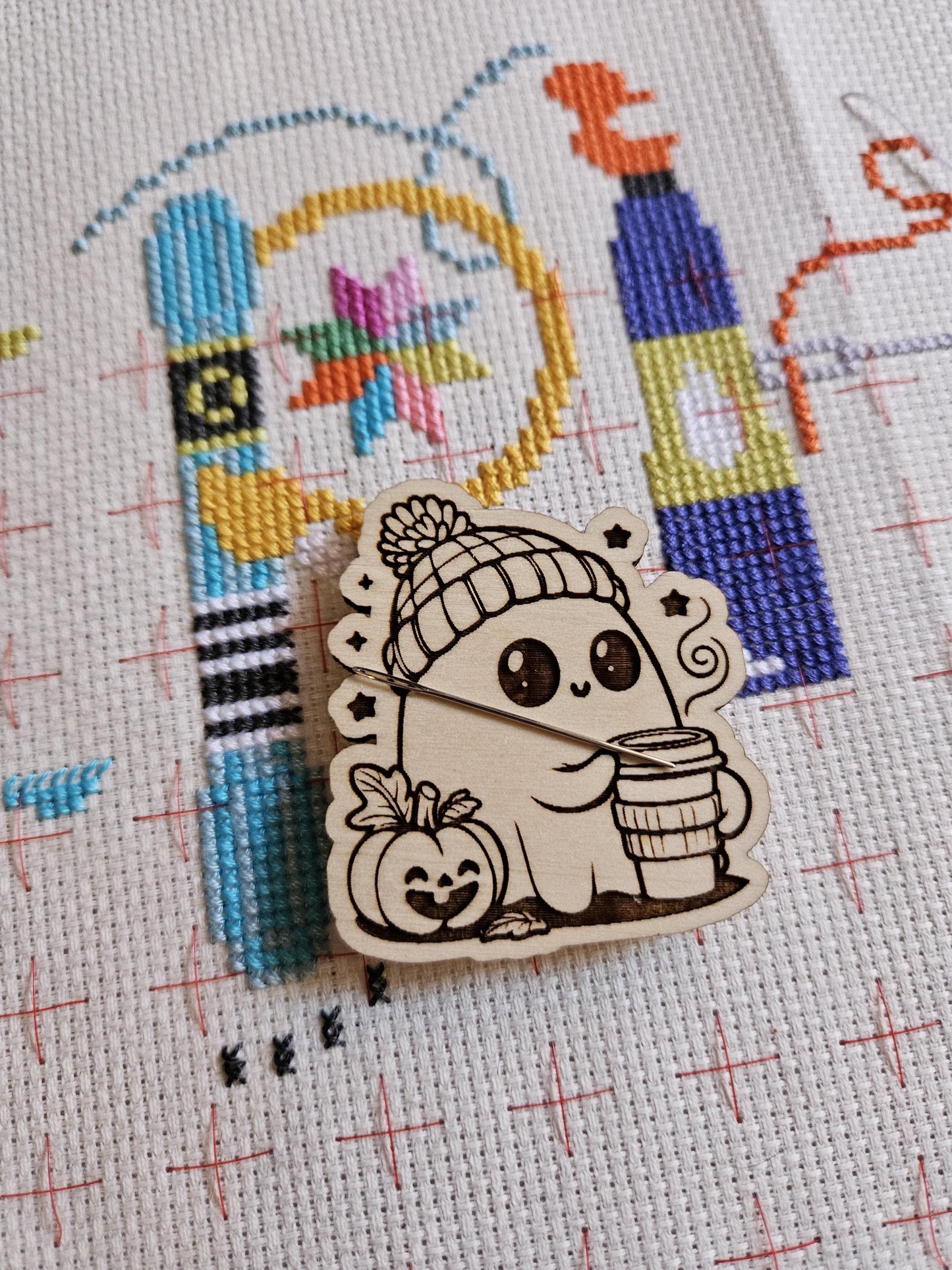 Cute Fall Ghost with Latte