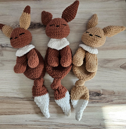Crocheted Sleepy Fox Lovey // Kawaii Pocket Monster // Evolving Dog
