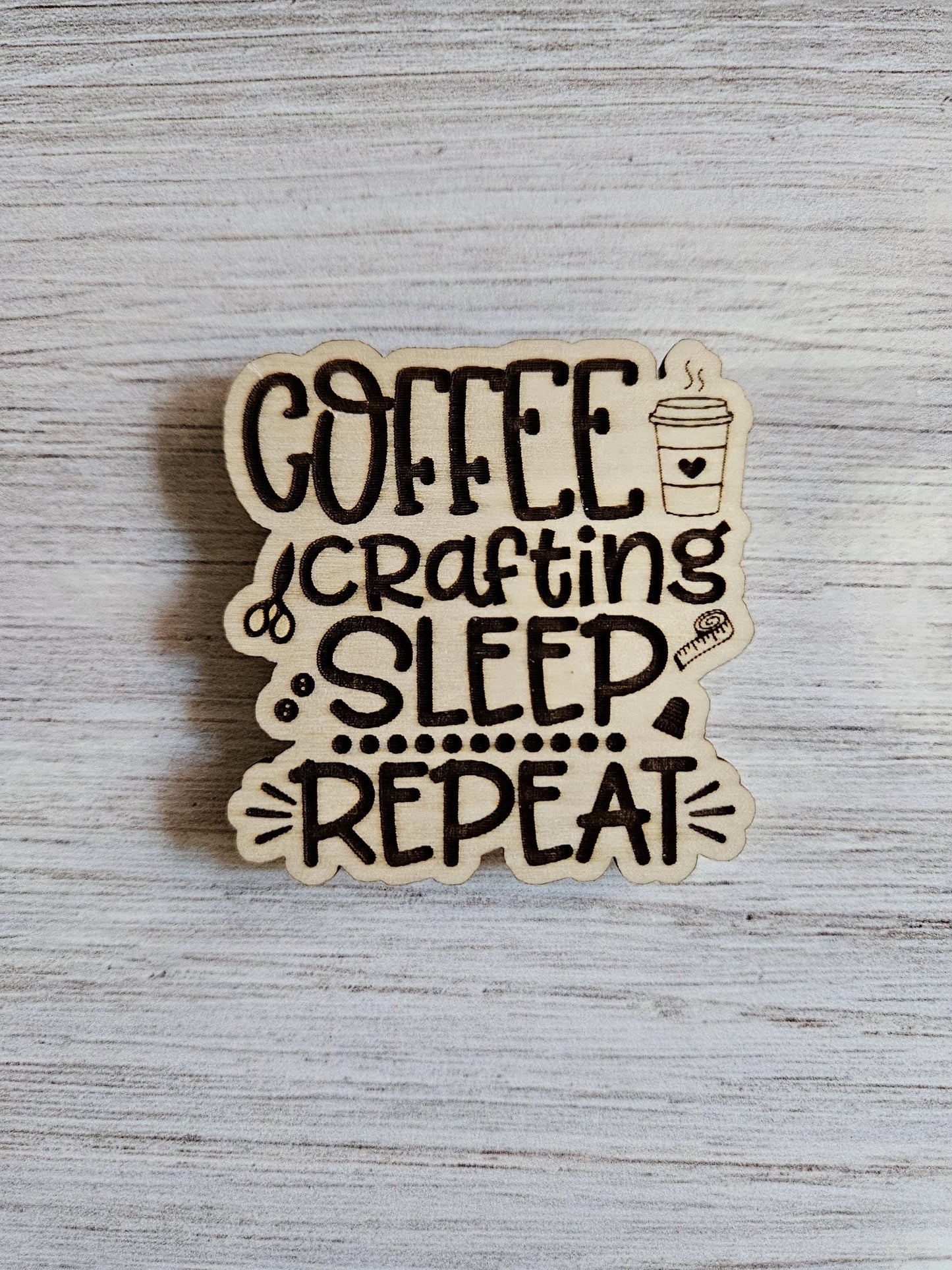 Coffee, Crafting, Sleep, Repeat Cover / Needle Minder
