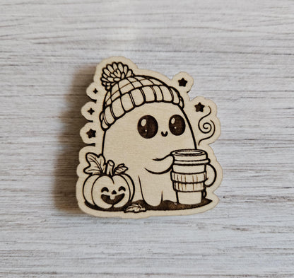 Cute Fall Ghost with Latte
