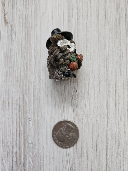 Pilgrim Owl with Pumpkins