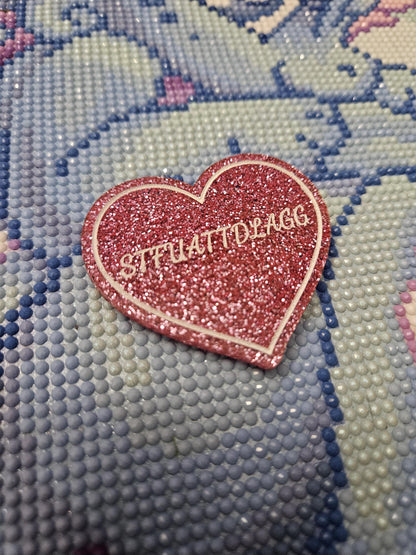STFUATTDLAGG Pink Glitter Acrylic Heart