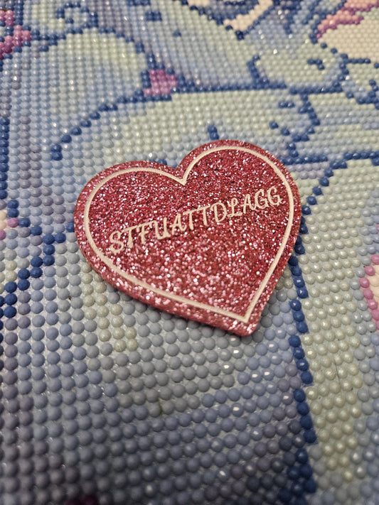 STFUATTDLAGG Pink Glitter Acrylic Heart