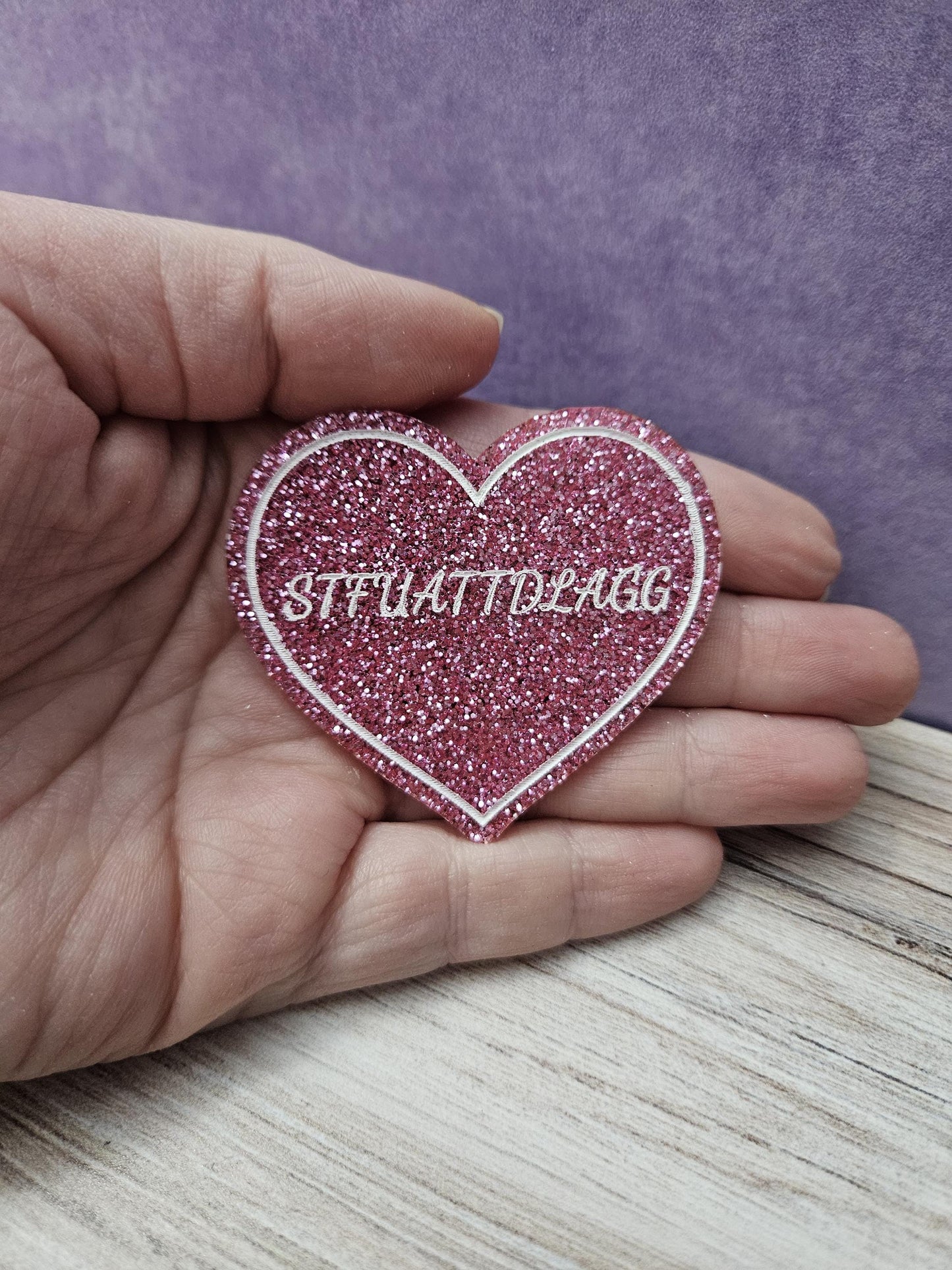 STFUATTDLAGG Pink Glitter Acrylic Heart