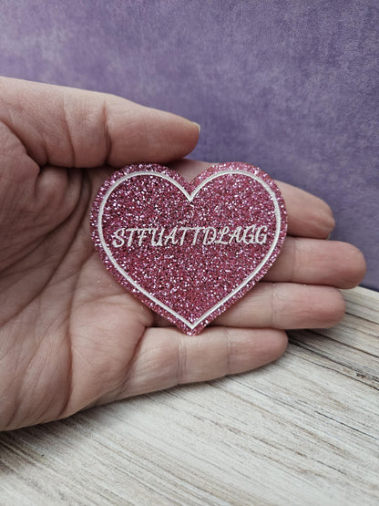 STFUATTDLAGG Pink Glitter Acrylic Heart