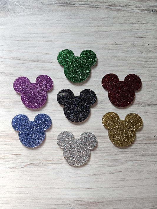 Animated Mouse Head Silhouette Glitter Acrylic