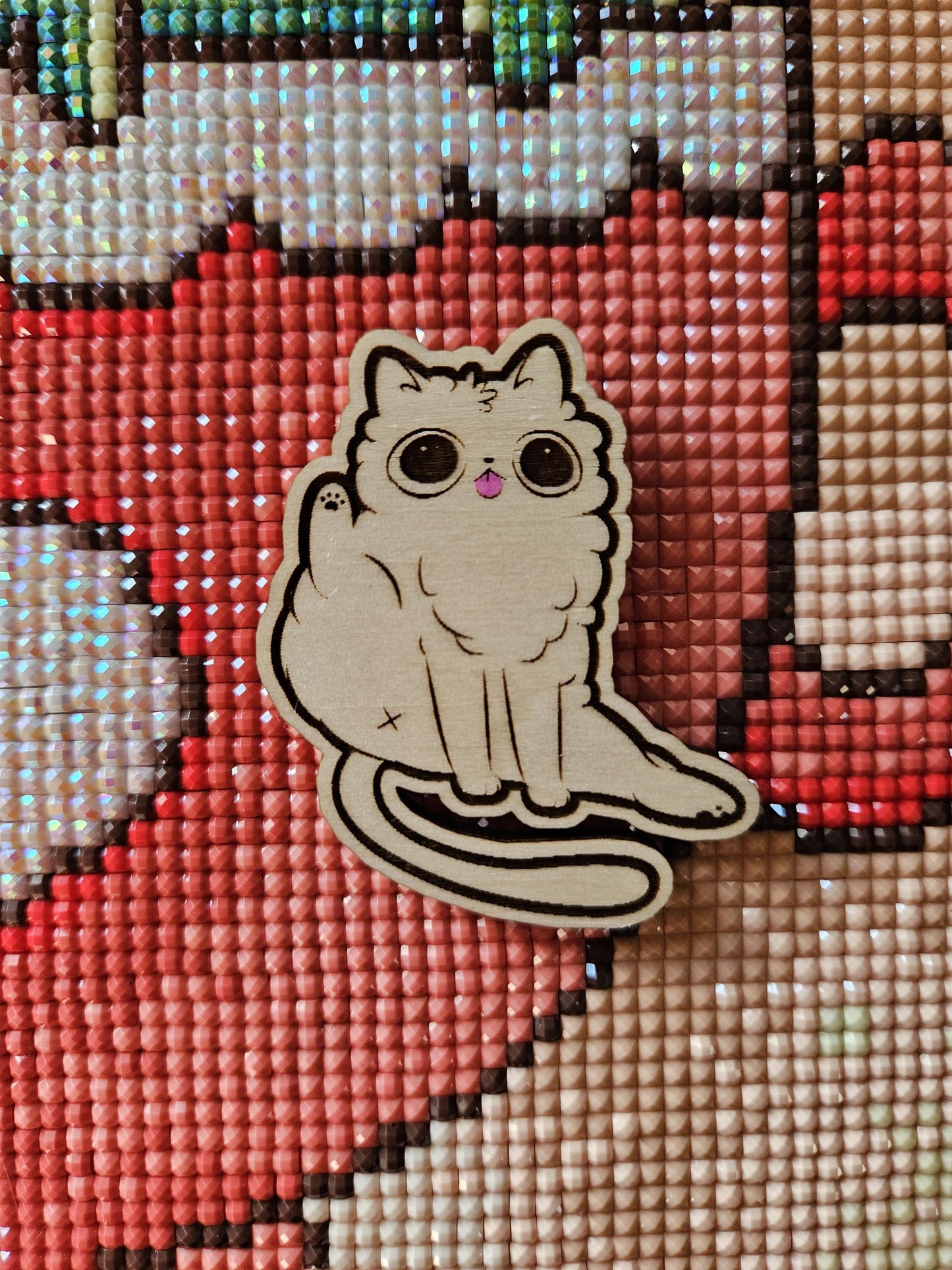 Cat Sticking Out Tongue Cover / Needle Minder