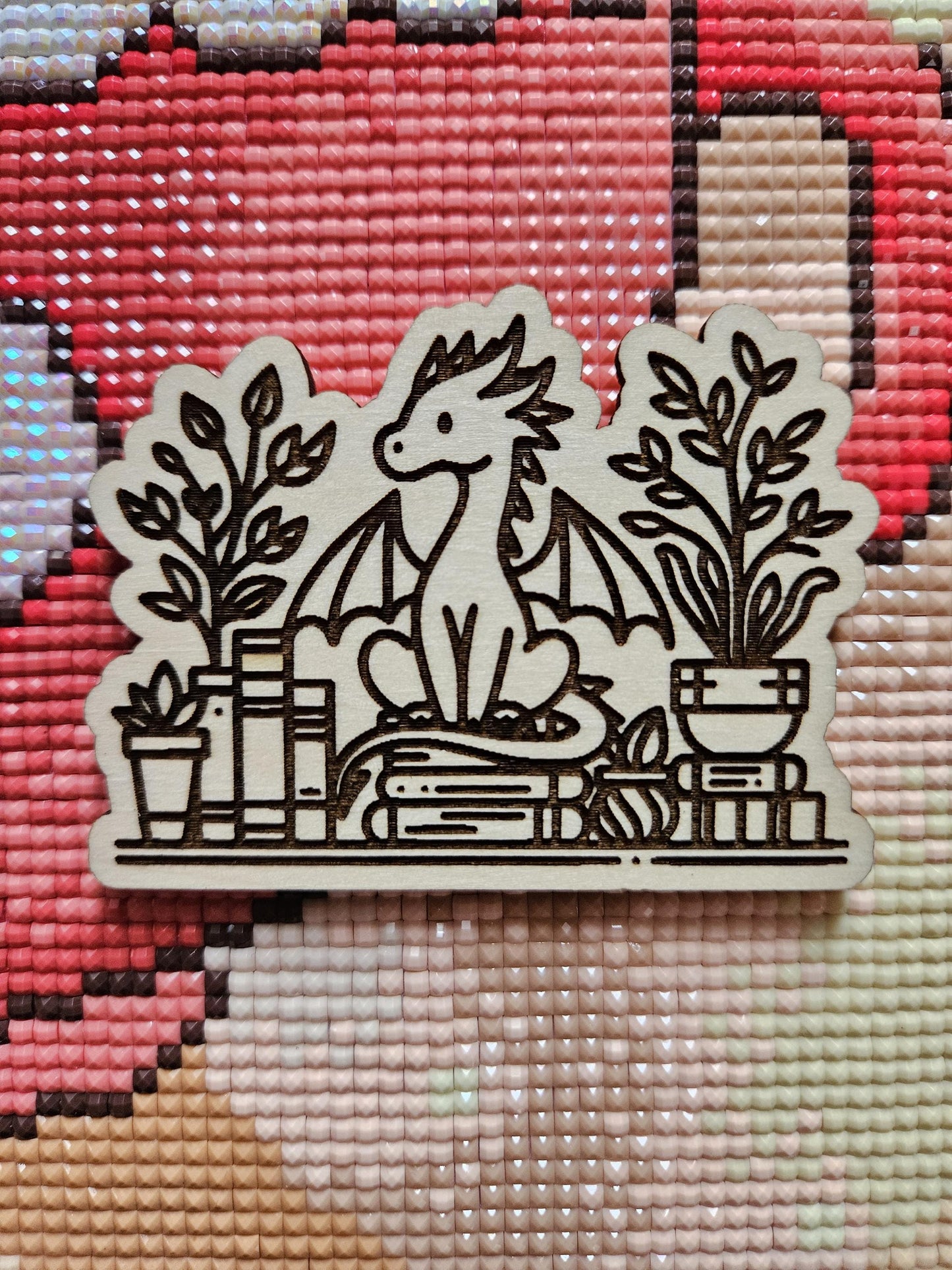 Dragon on Books Cover / Needle Minder