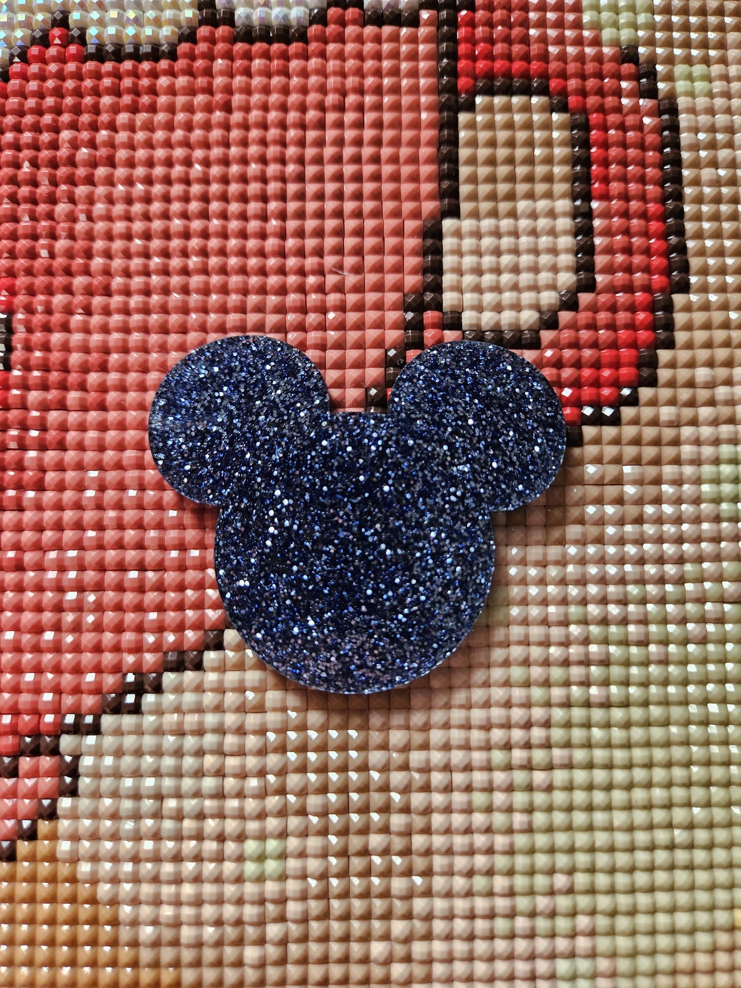 Animated Mouse Head Silhouette Glitter Acrylic