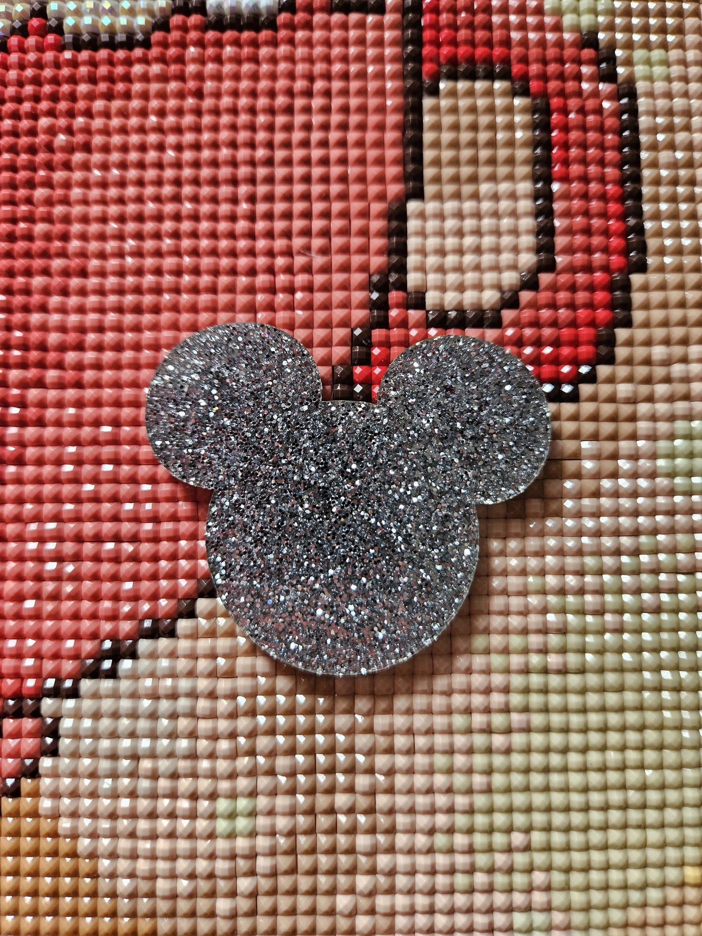 Animated Mouse Head Silhouette Glitter Acrylic