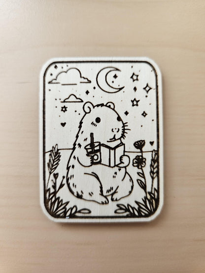 Cozy Capybara Reading Cover / Needle Minder