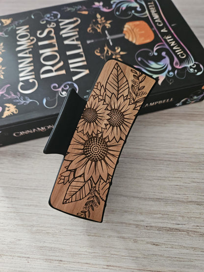 Three Sunflower 4.1" Hair Claw Clip