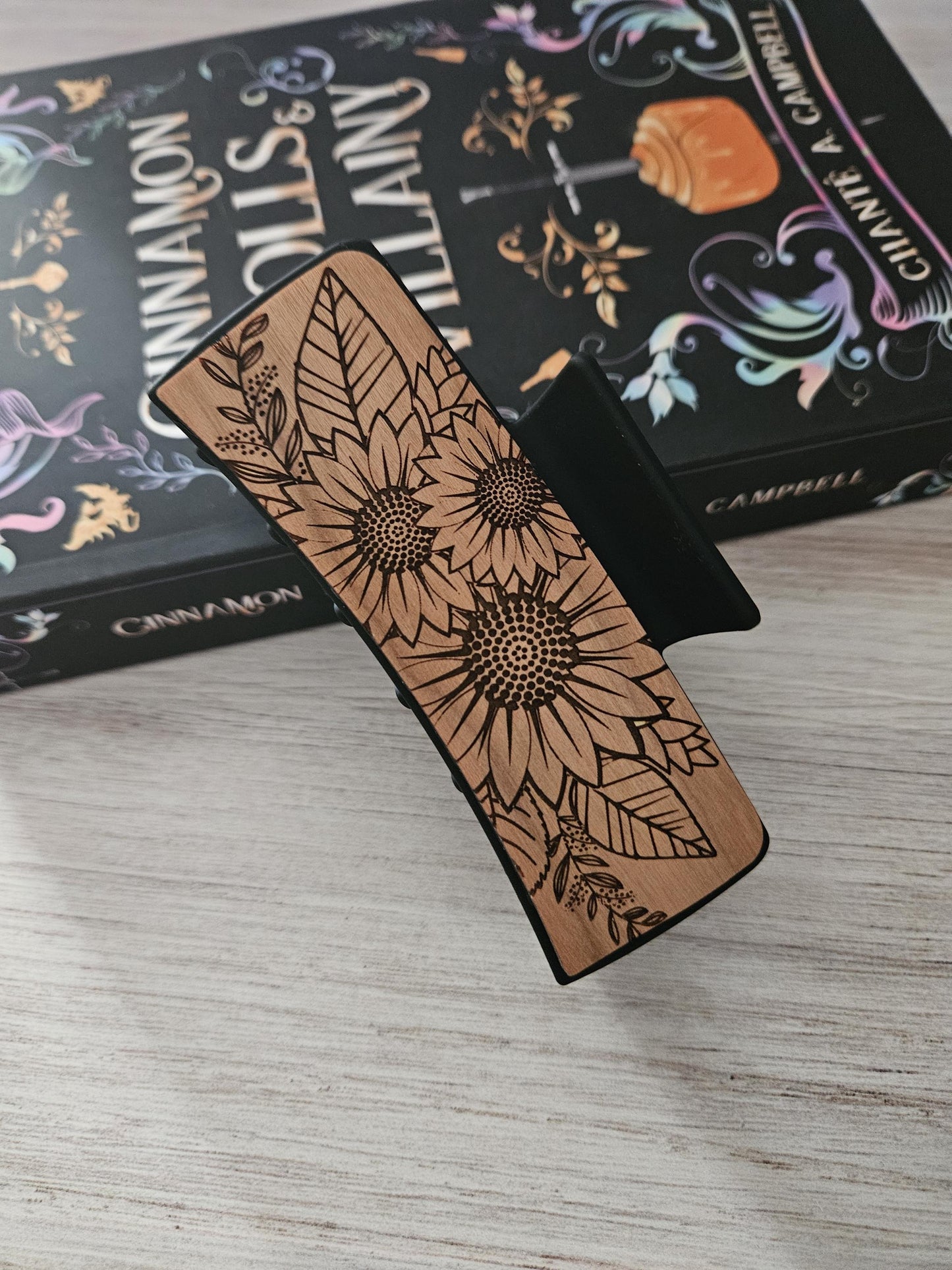 Three Sunflower 4.1" Hair Claw Clip