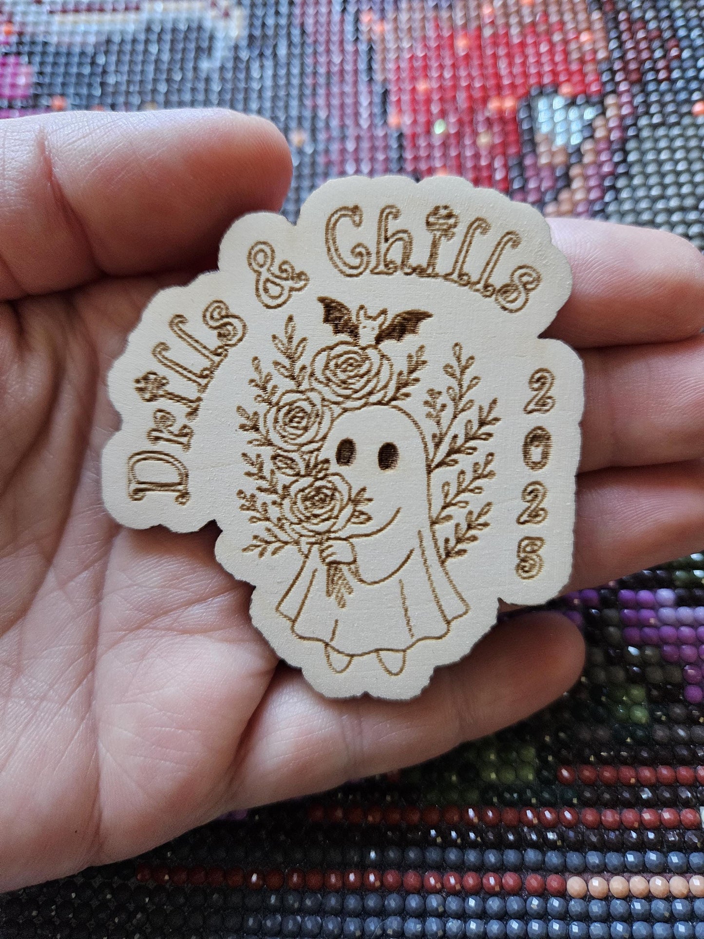 Drills & Chills 2025 Ghost Holding Roses Needle / Cover Minder