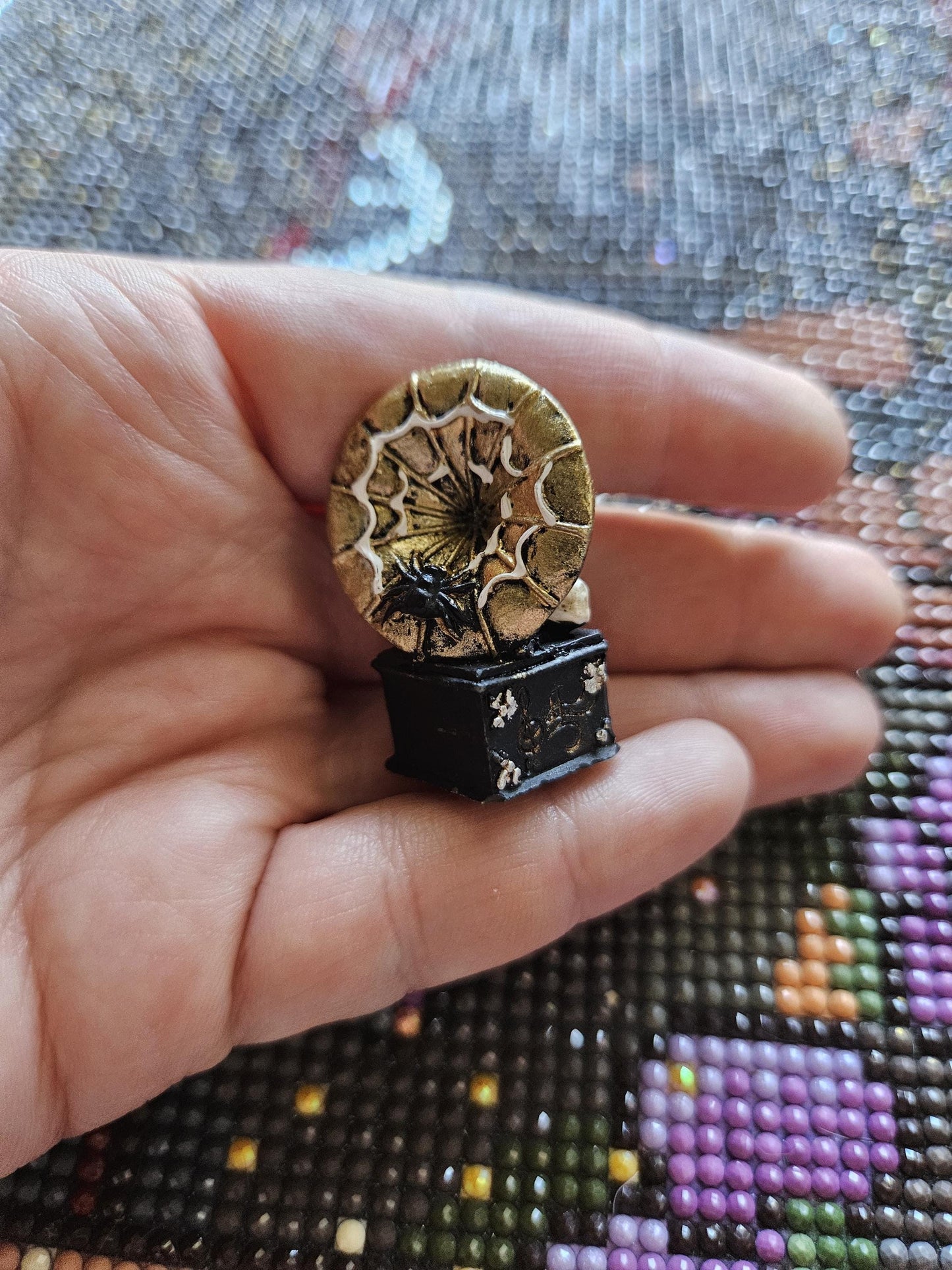 Spooky Classic Phonograph with Spider