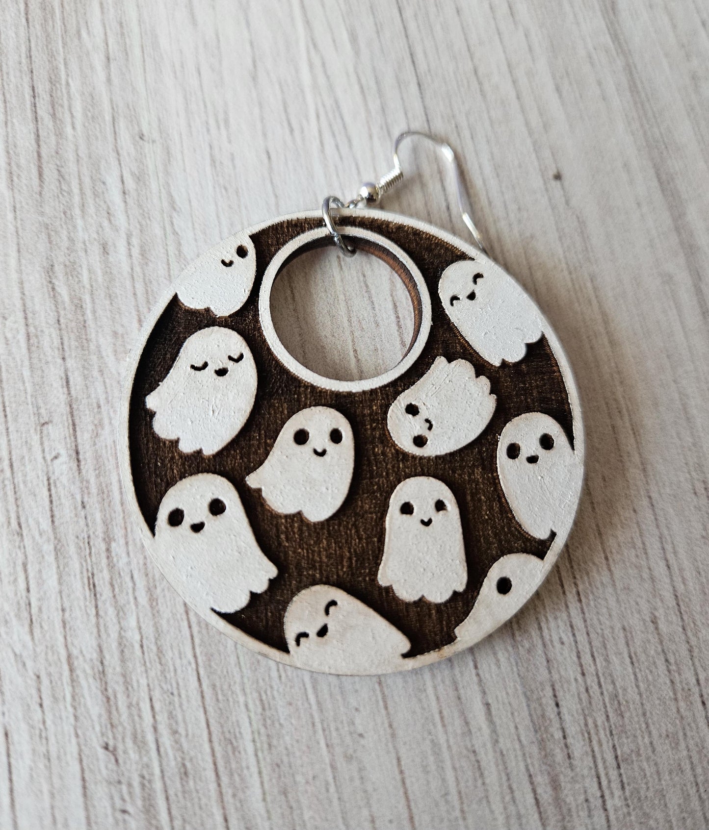 Engraved Ghosts Dangle Earrings