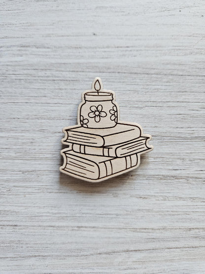 Book Stack With Candle