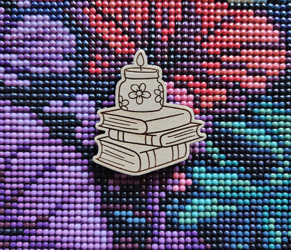 Book Stack With Candle