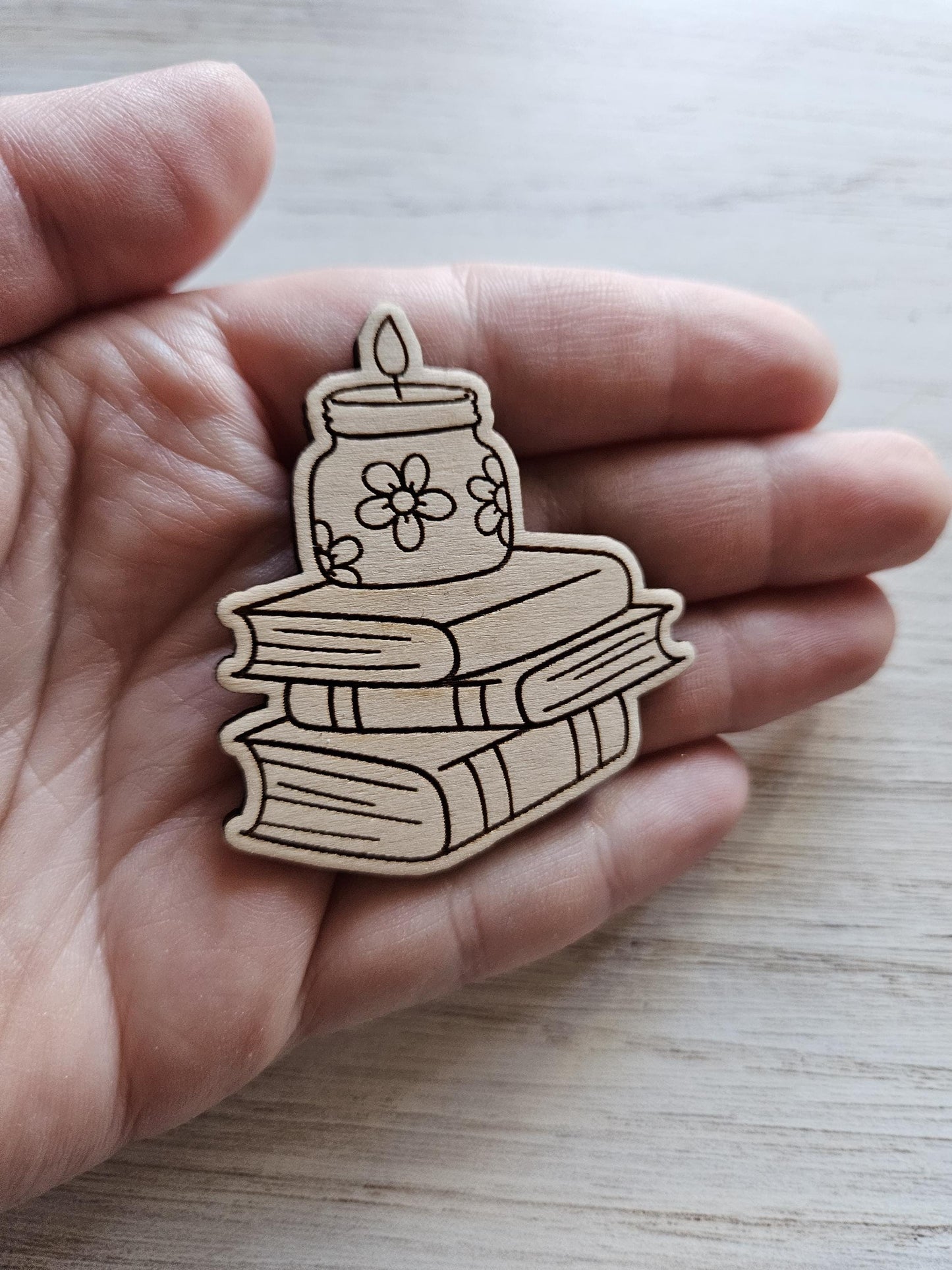 Book Stack With Candle